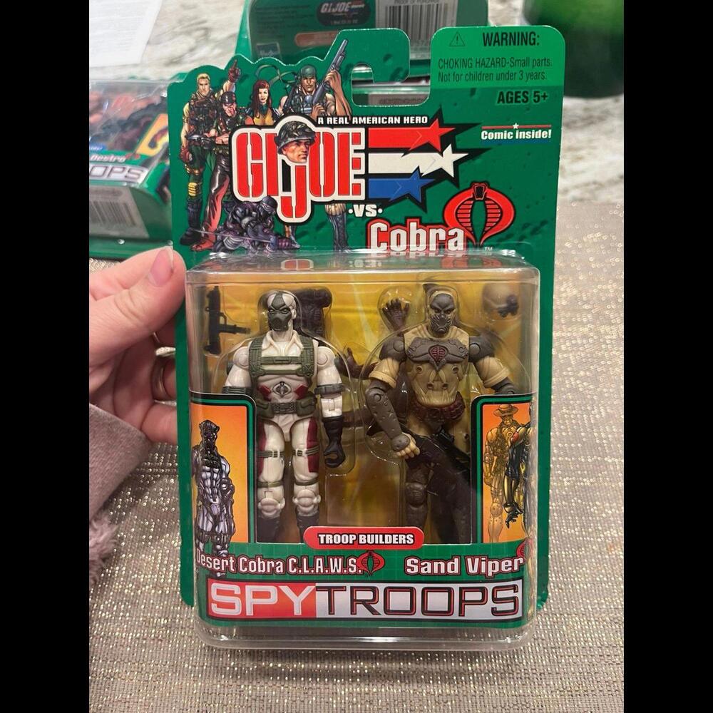 2003 GI Joe vs Cobra Spy Troops Desert Cobra CLAWS‎ Sand Viper Figure Set MOC
